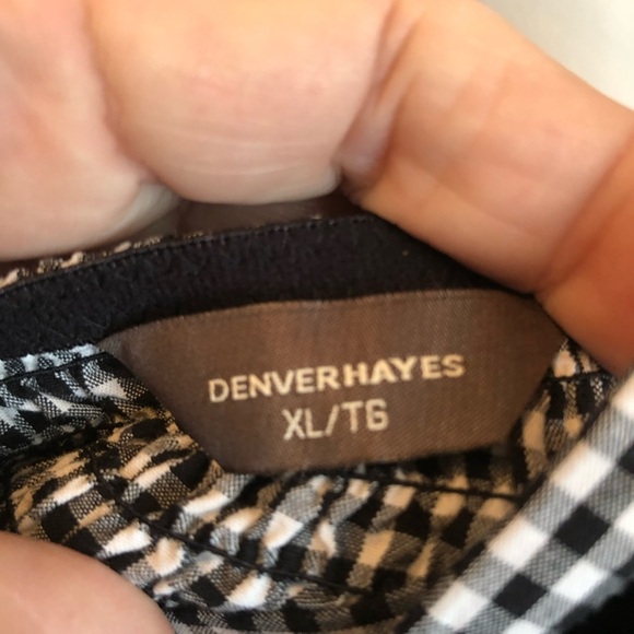 Denver Hayes XL Black and White Checkered Dress with built in bra- gently used - Picture 6 of 7